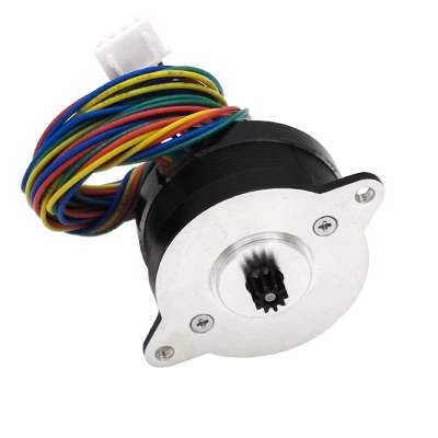 Rownd NEMA 14 Deubegynol 1.8deg 0.09Nm 1A 2.37V 4 Wires Stepper Motor